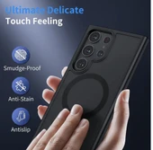 Samsung s24 Sert PC wireless şarj özellikli GRİ Kılıf - 2