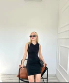 Kadın Büzgülü Elbise Siyah thumbnail 2