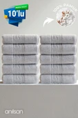 10'lu Gri Greek El Havlusu - 50x90 Cm, 225gr, %100 Pamuk, Spa Ve Otel Havlusu - 1