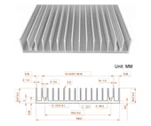 10cm x 10cm x 1.8cm Alüminyum Metal Soğutucu Blok  Radyatör Amfi Led Entegre Transistor Vga Ram Memory Cpu Gpu Peltier Isı Düşürücü thumbnail 8