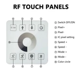 Tek renk piksel Şerit kontrol cihazı dokunmatik panel kablosuz anahtar uzaktan kumanda 15metre beyaz KTF-PC028 4 kanal 12/24V - 2