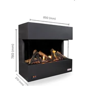 Revega H75AB Uzaktan Kumandalı Hermetik Doğalgaz Soba Şömine Dekoratif Gerçek Alevli Soba - 7