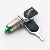 12mm Metal 2 Pin Anahtar Kontrollü Buton  Panel Montaj ON OFF 1A AC 250V Güvenlik Kilit Elektronik Cihaz Makine Başlatma Güç Kontrol Açma Kapama thumbnail 4