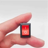 2 Pin Kırmızı Anahtar Switch Mini Buton KCD1  Plastik Açma Kapama ON / OFF 5A 220V 10A 125V Latch Kilitlemeli Rocker - 6