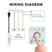Tek renk piksel Şerit kontrol cihazı dokunmatik panel kablosuz anahtar uzaktan kumanda 15metre beyaz KTF-PC028 4 kanal 12/24V - 8