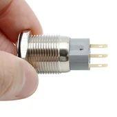 16mm Metal Panel Montaj Düz Kafa Latch Buton NO NC  DC 6A 12V AC 3A 250V IP67 Su Geçirmez Düğme Başlatma Kontrol Otomasyon Araba Makina Bilgisayar Akıllı Ev - 2