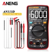Aneng AN113D Dijital Multimetre  Otomatik Algılama True-Rms NCV Voltmetre Ampermetre AC DC Voltaj Akım Direnç Kapasite Frekans Sıcaklık Diyot Buzzer 6000 - 6