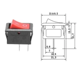 2 Pin Kırmızı Anahtar Switch Mini Buton KCD1  Plastik Açma Kapama ON / OFF 5A 220V 10A 125V Latch Kilitlemeli Rocker - 3