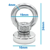 Knd16 Mıknatıs 8kg N52 Halka Askı Taşıyıcı Çekici Super Güçlü Neodyum Dolap Ofis Ev Hobi Oyuncak İnşaat Endüstriyel - 3