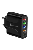BAYINDIRELEKTRONİK Quick Charge 48W 4 USB + 18W Pd Çoklu Şarj Başlığı Type C Girişli Hızlı Şarj Adaptörü A501-1 - 6