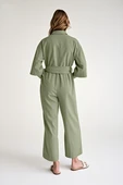 Keten Günlük Tulum Haki Elbise thumbnail 2