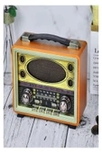 ULTRATEKNO M-2027BT Gerçek Ahşap Eskitme Kaplama Radyo Fm Am Sw USB Tf Aux Destekli Bluetooth Hoparlör - 3
