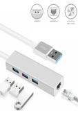 ULTRATEKNO 3 Bağlantı Usb3.0 To 3usb3.0 10/100 Mbps Ethernet Kablolu Çevirici - 1