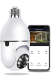 BiNtech Gece Görüşlü 360 Derece Led Işık 1080p Wifi Kamera Kablosuz Panoramik Ev Güvenlik Ampul Kamerası - 1