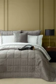 Apricitas HOME Barones Gray Çift Kişilik %100 Pamuk Saten Nevresim Takımı Ve Yatak Örtüsü Seti - 1