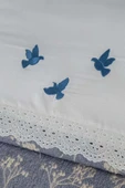 Apricitas HOME Timeless Prime Set Albatros İndigo Çift Kişilik%100 Pamuk Battaniyeli Nevresim Takımı - 2