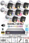 FURY 8 li Sesli Gece Renkli Görüş Güvenlik Kamerası Su Geçirmez Güvenlik Kamerası Seti 320GB thumbnail 1
