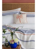 Apricitas Home Cali Indigo Çift Kişilik %100 Pamuk Nevresim Takımı ve Yatak Örtüsü Seti - 2