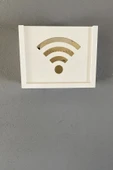 Duvar Düzenleyici Ahşap Dekoratif Beyaz Wifi Kutusu Modem saklama kutusu - 1