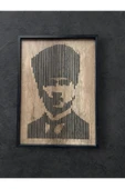 nifiart Mustafa Kemal Atatürk Özel El işlemeli Boyalı Çerçeveli Duvar Tablosu - 1