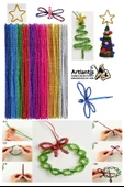 Şönil Pastel Metalik ve Ana Renkler 30 cm 150 li 1 Paket Renkli Tüylü Tel Peluş Tel 30 cm Elişi Okul Projeleri Süsleme - 5