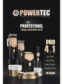 Powertec TR-5600 Pro 4'lü Set Saç-Sakal&ense-Günlük Sakal-Burun&kulak(4'lü Şarj Standı ve Önlük Hediye) - 1