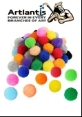 Renkli Pon Pon 10 20 30 mm 255 li 1 Paket Pastel Metalik ve Ana Renkler Peluş Ponpon Tüylü Ponpon Okul Öncesi Kreş Elişi - 6
