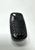 Volkswagen JETTA , POLO , GOLF  Seat Skoda Siyah Karbon Anahtar Kılıfı 3 Tuşlu thumbnail 1