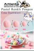 Renkli Pon Pon 10 20 30 mm 170 li 1 Paket Pastel ve Metalik Renkler Peluş Ponpon Tüylü Ponpon Okul Öncesi Kreş Elişi - 2