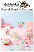 Renkli Pon Pon 10 20 30 mm 255 li 1 Paket Pastel Metalik ve Ana Renkler Peluş Ponpon Tüylü Ponpon Okul Öncesi Kreş Elişi - 4
