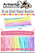 Şönil ve Ponpon Seti 1 Paket Pastel Metalik ve Ana Renkler 30 cm 75 Adet Pastel Metalik ve Ana Renkler Pon Pon 250 Adet - 4