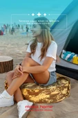 Moda Home Bedding Sıvı Geçirmez Minder | Dekoratif,Balkon, Bahçe, Plaj, Kamp, Havuz ve Palet Minderi(Yuvarlak YS) - 7