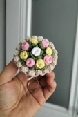 Amigurumi buket çiçek anahtarlık aksesuar hediyelik Buket - 1