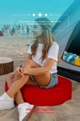 Moda Home Bedding Sıvı Geçirmez Minder | Dekoratif,Balkon, Bahçe, Plaj, Kamp, Havuz ve Palet Minderi(Yuvarlak K) - 6
