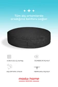 Moda Home Bedding Sıvı Geçirmez Minder | Dekoratif,Balkon, Bahçe, Plaj, Kamp, Havuz ve Palet Minderi(Yuvarlak Siyah) - 2