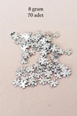Oya Abiye Bileklik Kolye Pleksi Metalik Plastik Pul Gümüş Renk 8 gram 70 adet - BNC502 thumbnail 1
