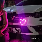 Luxemitter Neon Led Işıklı Kalp Oto Aksesuar Asılabilir Lamba Aydınlatma Araba Dekor Modifiye Araç İçi & Dışı Süs - 1