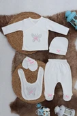 Sema Baby 5 Parça Hastane Çıkışı Zıbın Seti 0-3 Ay - Pink Butterfly - 1