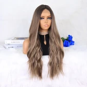 Kahverengi Kumral Ombreli Balköpüğü Işıltılı Tül Peruk thumbnail 2