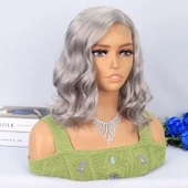 Silver Gri Yan Tül Peruk thumbnail 2