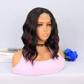 Siyah Kızıl Işıltılı Tül Peruk thumbnail 2