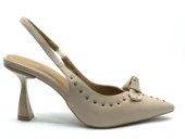 Feles Zımba Kurdela Detaylı Arkası Açık Stiletto Kadın Topuklu Ayakkabı thumbnail 2