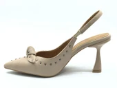 Feles Zımba Kurdela Detaylı Arkası Açık Stiletto Kadın Topuklu Ayakkabı thumbnail 3