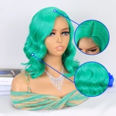 Açık Yeşil Yan Tül Peruk thumbnail 4