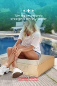 Moda Home Bedding Sıvı Geçirmez Minder | Dekoratif,Balkon, Bahçe, Plaj, Kamp, Havuz ve Palet Minderi(Kare B) - 4