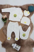 Sema Baby 5 Parça Gülen Surat Hastane Çıkışı Zıbın Seti 0-3 Ay - 1