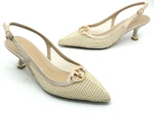 Feles Dantel Detaylı Arkası Açık Stiletto Kadın Topuklu Ayakkabı thumbnail 8