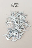 Oya Abiye Bileklik Kolye Pleksi Metalik Plastik Pul Gümüş Renk 24 gram 300 adet - BNC593 thumbnail 1
