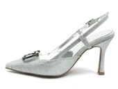 Feles V Toka Detaylı Arkası Açık Stiletto Kadın Topuklu Ayakkabı - 6