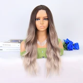 Rus Kumralı Beyaz Platin Ombre ve Röfleli Tül Peruk thumbnail 1